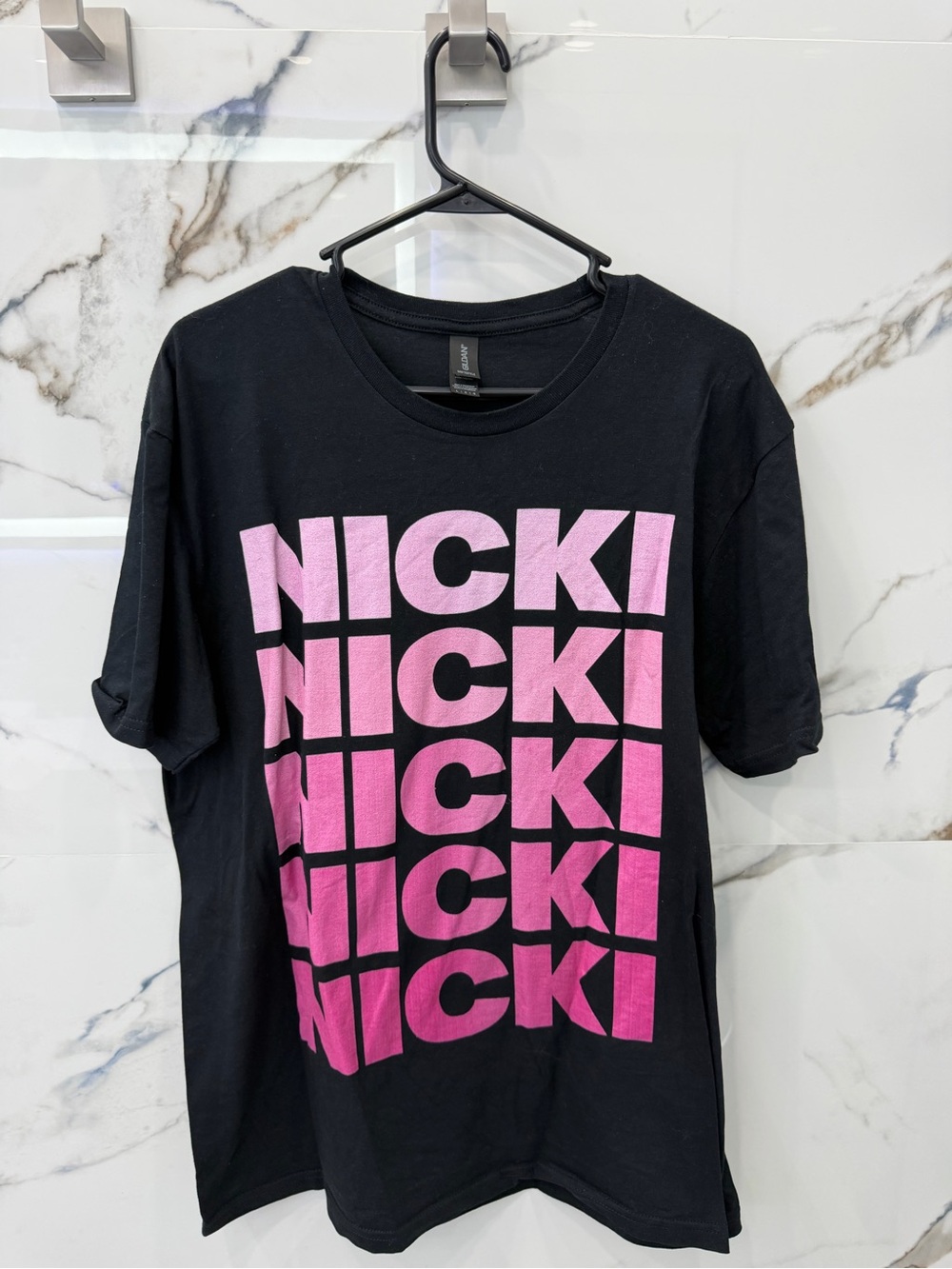 Nicki Minaj Black T-Shirt with Pink 'NICKI' Block Print
